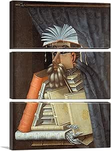 ARTCANVAS The Librarian 1562 Canvas Art Print Stretched Framed Painting Picture Poster Giclee Wall Decor by Giuseppe Arcimboldo - 90" x 60" (1.50" Deep) (3-Piece)