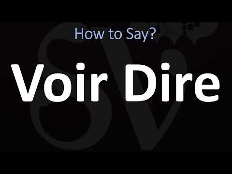 How to Pronounce Voir Dire? (CORRECTLY)