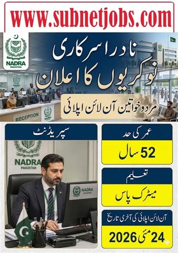NADRA Jobs 2026 (آل پاکستان ا ہل ) | National Data Base and Registration Authority Jobs 2026