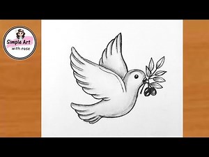 How to draw a Dove easy | pigeon drawing | Bird drawing | dove drawing
