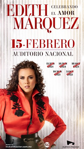 Edith Márquez | ¡AUDITORIO NACIONAL! Falta poco para vernos de nuevo… ¡Gracias por acompañarme una vez más! ✨ | Instagram