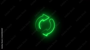 Circle arrow refresh icon rotation animation .circle arrow loading icon and uploading animation. Loading, processing, refresh icon animation video. Stock Video