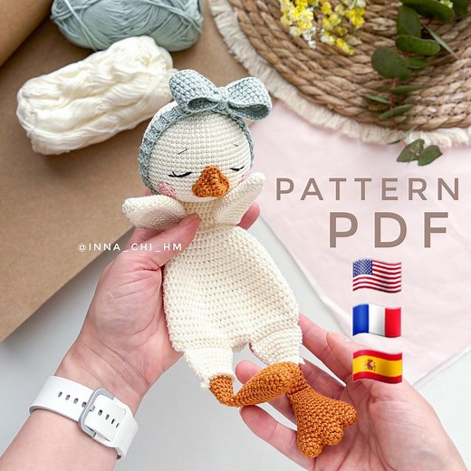 Crochet Goose Snuggler Pattern: DIY Goose Lovey Blanket (PDF in English, French, Spanish) - Etsy