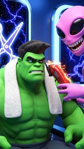 হাল্কের এলিয়েন নাপিতের দোকান 💈 | Hulk’s Alien Haircut #animatedcartoon