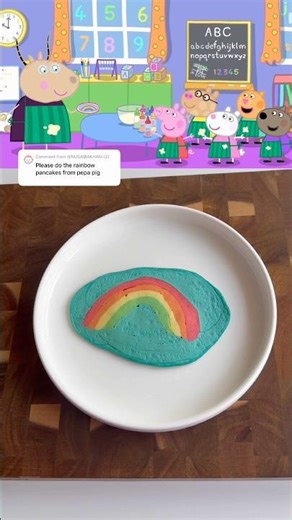 Rainbow Pancake From Peppa Pig 🌈 🥞 #shorts #peppapig #pancake #cartoonedits