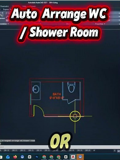 “Smart WC & Shower Arrangement | AutoCAD Tips” | #shortvideo | #autocad #trending
