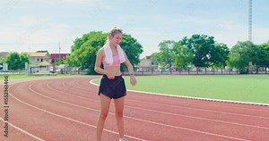 Checking time and pace on smartwatch after run