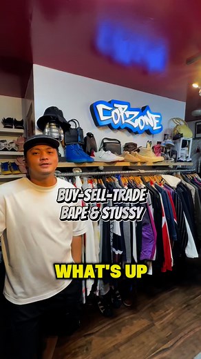 39K views · 654 reactions | BUY-SELl-TRADE DAMING BAPE AT STUSSY  #buyselltrade #thriftstorefinds #trendingreelsvideo #viralvideoシ #reelsfypシ #streetwear #bape #stussy | CopZone | Facebook