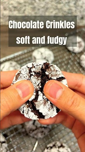 Chocolate Crinkles Recipe - soft and fudgy