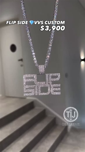 Berke Özmen on Instagram: "Custom VVS letter pendant chain with a bold “FLIP SIDE” design. This custom VVS letter pendant is fully iced out and paired with a matching VVS chain, built for maximum shine and strong street-luxury presence. The FLIP SIDE pendant is a statement piece designed for those searching for high quality custom jewelry. If you are looking for a custom VVS letter pendant, iced out letter chain, or a custom diamond name pendant, this FLIP SIDE VVS chain is made to stand out on 