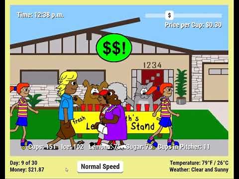 Lemonade Stand part 2 in cool math games