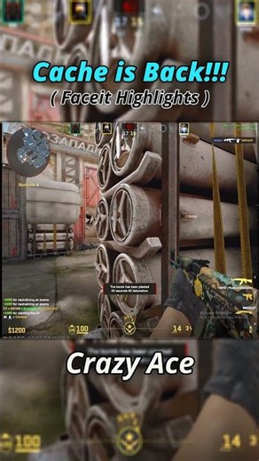 CACHE IS BACK & I DROP AN ACE 😈 (FACEIT CS2) #cs2 #counterstrike2
