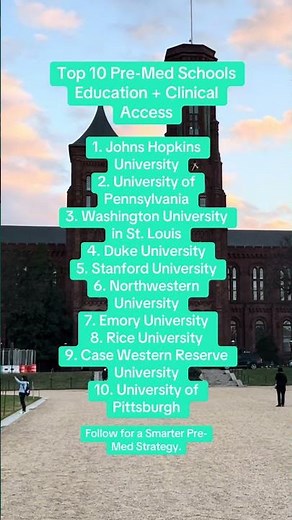 Top 10 Pre-Med Schools #Premed #classof2027 #collegeapplications #medicalschoolcommunity