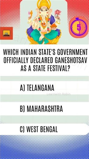 Quiz Time#49 #canyouanswer #maharashtra #ganesh #festival #currentaffairs #shorts #gk #quiz #yt