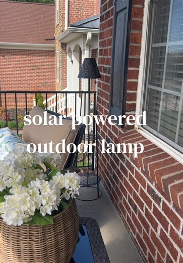 Your nights on your porch or patio just got better💯 Solar powered outdoor lamp perfect for night reading or relaxing. More colors linked below. 🛋️💡@QVC, Inc #lamp #lamps #outdoordecor #lighting #solarpowered