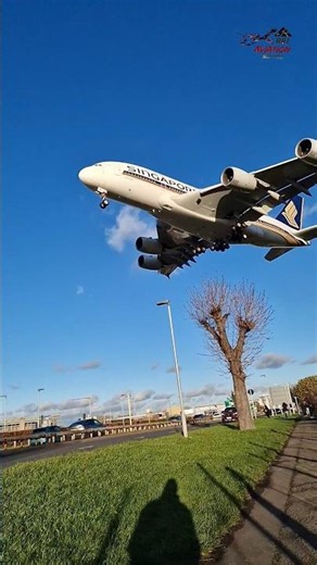 Overwhelming Presence overhead!😳 Singapore Airbus A380 🇸🇬✈️👑. #singaporeairlines #airbusa380