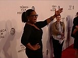 Oprah Winfrey on the red carpet at the Greenleaf premiere