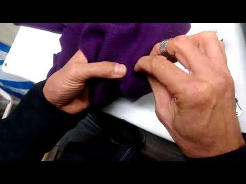 ニットセーターの穴かがり
