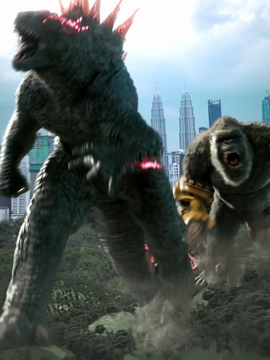 Wonder if Godzilla and Kong are running to catch #GodzillaXKong: The New Empire in cinemas.. or Malaysia's heatwave.. 🥵