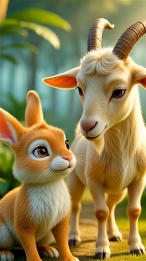 True friendship between rabbit and goat ll #storyforkids#rabbit#cartoon#youtubeshorts#got#animation