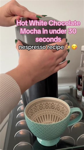 Simple Hot White Chocolate Mocha at home made with a nespresso machine 😋✨ using kyya vanilla bean syrup ~ code BROOKELYNKYYA10 for $$ off 💗 #nespressocoffee #nespressorecipes #nespressopods #nespressohacks #coffeetiktok #coffeeaddict #coffeerecipes #coffee #coffeecontent #nespresso #baristarecipes #whitechocolatemocha #nespressovertuonext