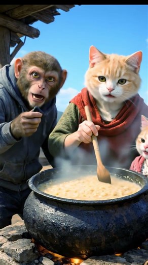 बिरालो परिवारको खिरको मजा र बदमाश बाँदरको कहानी!