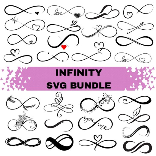 Infinity Symbol SVG Bundle: Heart Png,clipart & Silhouette Heart Designs, Files for Cricut(instant Download) - Etsy