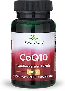 Swanson CoQ10 - Energy Antioxidant Support - Coenzyme Q10 Supplement - (100 Softgels, 100mg Each)
