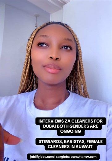 INTERVIEWS ZA CLEANERS FOR DUBAI BOTH GENDERS ARE ONGOING STEWARDS, BARISTAS, FEMALE CLEANERS IN KUWAIT • • RELOCATE FROM AFRICA TO MALAYSIA WITH WORK • • HOW TO GET HIGH QUALITY CANDIDATES AS A RECRUITMENT AGENT OR A RELOCATION CONSULTANT • • RELOCATE TO MALAYSIA AS A FACTORY WORKER! FOR MEN FROM ALL AFRICAN COUNTRIES, NO AGE LIMIT get more info on joblifyjobs.com & sanglobalconsultancy.com ¥ • BLACK FRIDAY OFFERS FOR ALL MALAYSIAN JOBS!! ALL NATIONALITIES ALLOWED • • RELOCATE TO UKRAINE AS A C