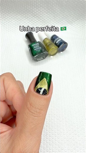 Unha decorada do Brasil fácil 💅🏼🇧🇷✨ #unhas #esmaltes #unhaslindas -Publicidade