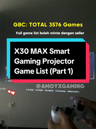 X30MAX Gaming Projector: Game List Part 1
