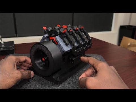 3D Printed V8 Engine With Dual Exhaust Pipes