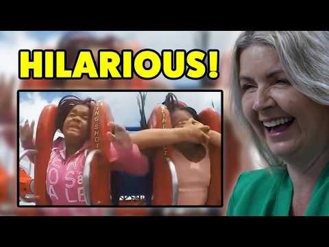 BRITS React to Funniest Roller Coaster reactions