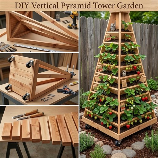 Strawberry Pyramid Planter Plans | Vertical Wooden Garden Tower (PDF Download) - Etsy UK