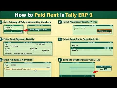 tally erp | tally erp 9 | tally rent paid entry | how to paid rent in tally
