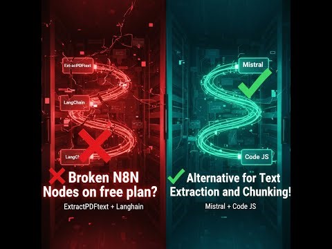 Deterministic Text Extraction and Chunking - no LangChain no ExtractPDFtext nodes (N8N free tier)