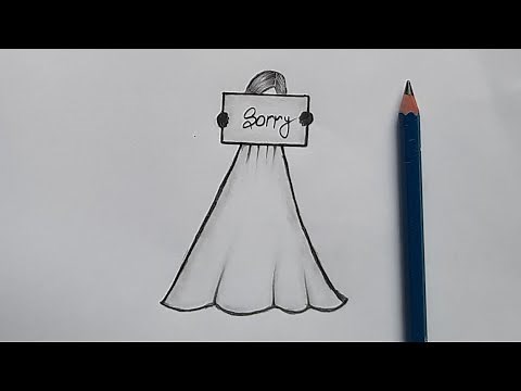 How to draw a girl saying sorry | easy pencil drawing