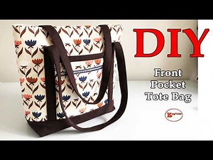 EASY TOTE BAG WITH FRONT POCKETS | SEWING TUTORIAL