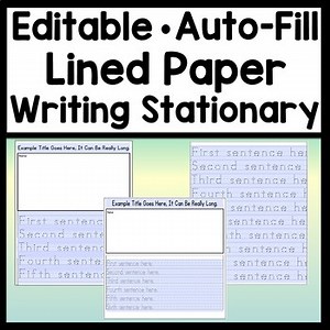 Editable Lined Writing Paper with a Picture Box! {Edit Titles and 2 Sentences}