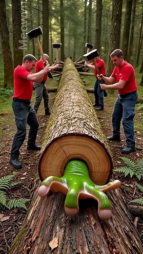 rescue frog from giant log