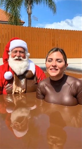 Chocolate Pool Party with Santa 😂🎅