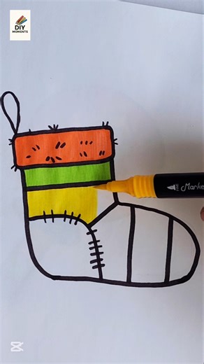 Christmas Stocking 🧦 Coloring #diy #drawing #art #satisfying #christmas