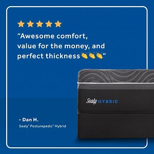 Dan H., please……GO ON 😄 JK, thank you for the delightful review! So happy to hear you’re loving your new Posturepedic® Hybrid mattress. | Sealy Mattress