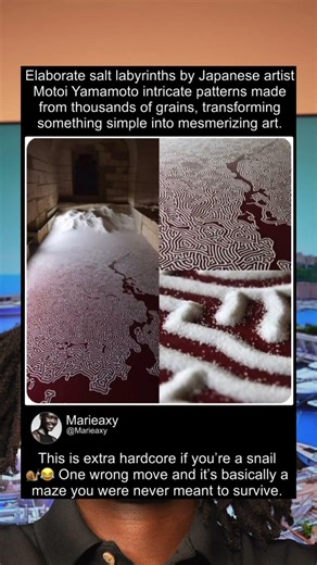 Elaborate salt labyrinths by Japanese artistMotoi Yamamoto intricate patterns made from thousands of