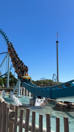 bel d. on Instagram: "for day 7, here’s pipeline! pipeline is a second gen standup coaster (surf coaster) that has unique airtime like no other 🩵🏄‍♂️🌺🏝️✨ - i took johm to seaworld for his first time while pipeline was being built in 2023. we got to watch it test and we got to ride it shortly after it opened. the front row of pipeline is SO much fun with how aggressively you can pop up into the air. we love this one sm! - 📸 from 03/18/25 📍pipeline - the surf coaster, seaworld orlando - tags