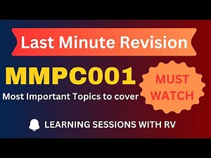 MMPC001 Last Minute Revision | IGNOU MBA | Learning Sessions with RV | IGNOU MBA TEE Exams