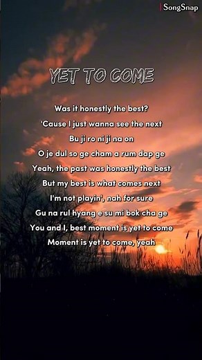 Yet To Come 🤍- Try With Your Own Voice #trending#songlyrics#lyrics#shorts