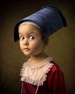 Portraits of a Daughter in the Style of Old Master Paintings
