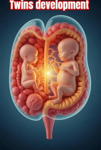 Twins development inside body #3danimation #baby #science #trending
