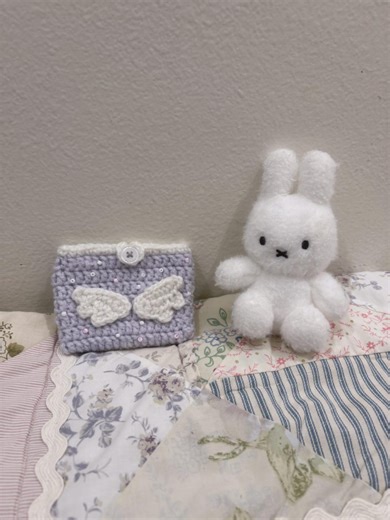 Crochet Angel Wing Card Wallet | Pastel Wallet, Angel Magical Core - Etsy Australia